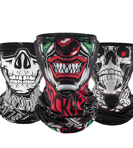 Full Face Mask Skull Print Scarf Bike Sun UV Protection Mask Helmet Cosplay Scarf Headband Balaclava Outdoor Scarf