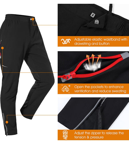 Spring Summer Men Cycling Pants Sports MTB Cargo Pants Quick Dry Reflective Trekking Pants Waterproof Trousers
