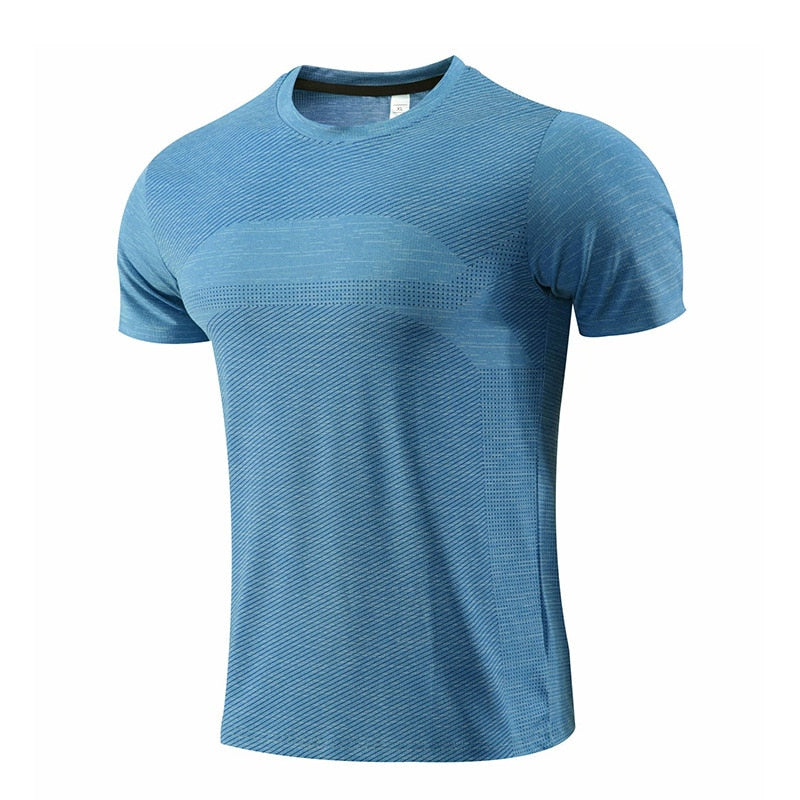 Dry Fit Men Running T-shirt Gym Sport Male Jogging Sweatshirt Homme Athletic Shirt Workout Fitness Clothing Short Sleeve Tops