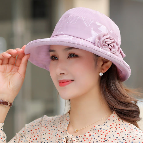 Load image into Gallery viewer, Woman Summer Hats With Visor Hat Fashion Flower Design Sun Hat Travel Mesh Bucket Hat
