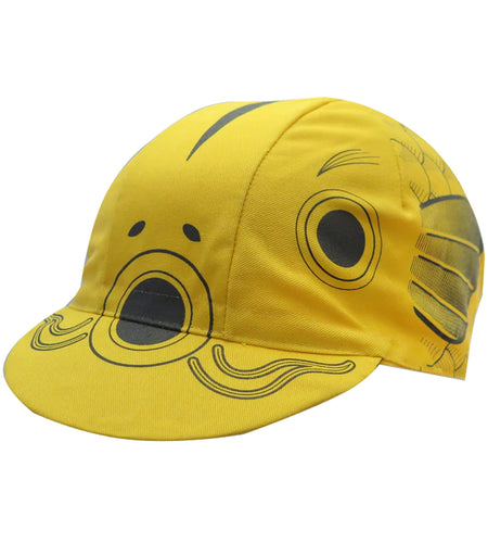 Winged Good And Evil Double Sided Fish Polyester Cycling Caps Road Bike Sports Summer Hat Yellow Cool Balaclava