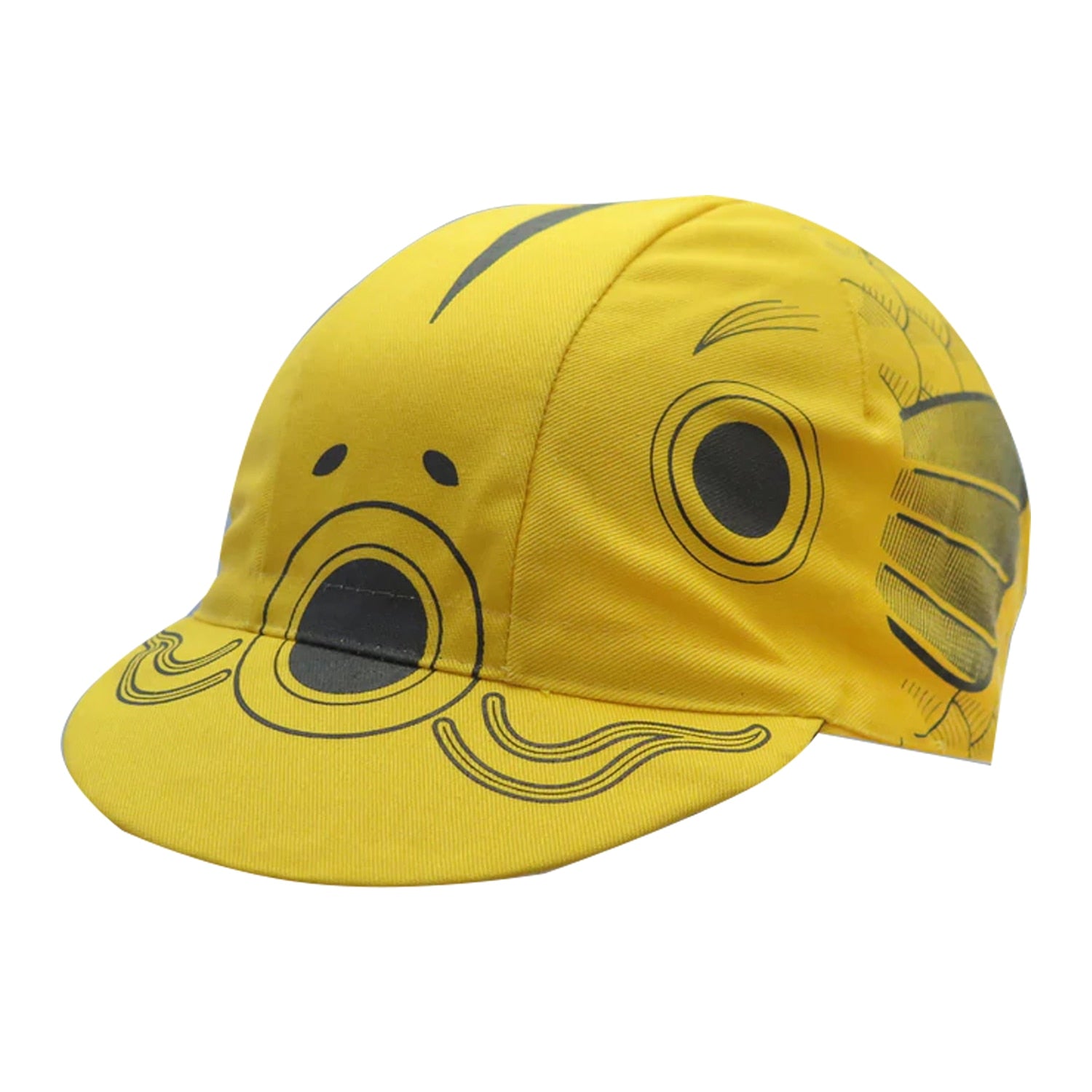 Winged Good And Evil Double Sided Fish Polyester Cycling Caps Road Bike Sports Summer Hat Yellow Cool Balaclava