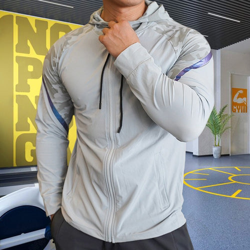 Load image into Gallery viewer, Men Running Sport Hoodies Gym Fitness Long Sleeve Sweatshirt Compression Training Bodybuilding Coat Outdoor Hooded Jacket Tops
