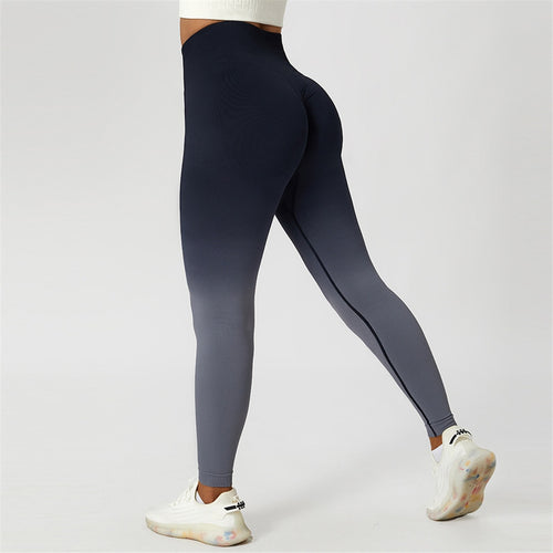 Load image into Gallery viewer, Women Yoga Pants Seamless Leggings Gradient High Waist Pants Push Up Workout Gym Running Fitness Scrunch Butt Sexy Leggings A082
