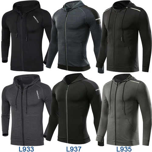 Load image into Gallery viewer, Men Brand Hoodies Gym Sport Running Training Fitness Bodybuilding Sweatshirt Outdoor Sportswear Male Hooded Jacket MMA Dry Fit
