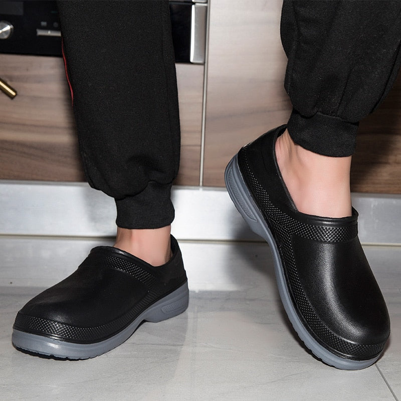 Hotel Kitchen Men's Shoes Non-slip Waterproof Oil-proof Work Shoes Breathable Resistant Kitchen Cook Chef Shoes Plus Size 49