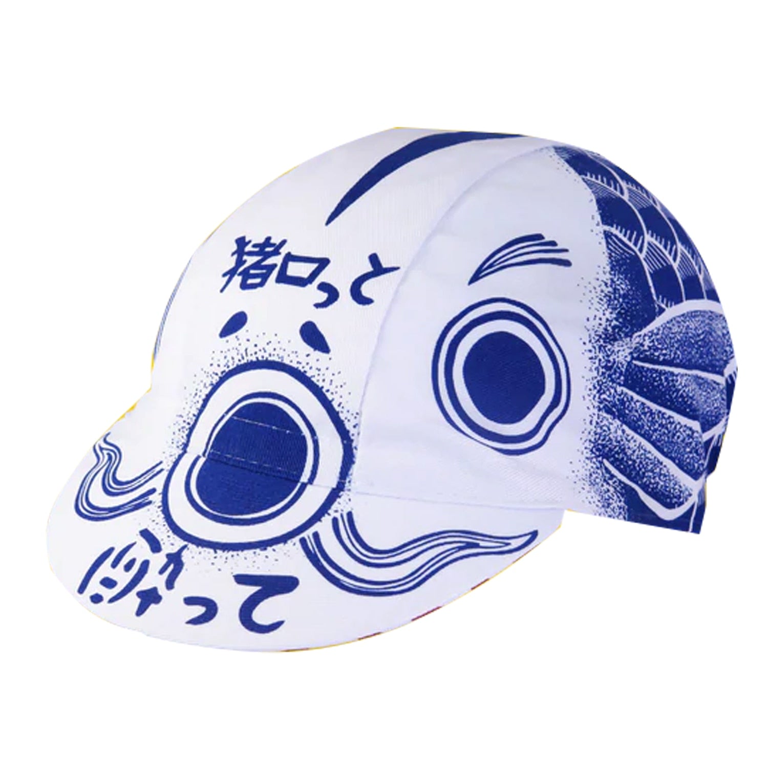 Japanese Style  Winged Good And Evil Double Sided Fish Polyester Cycling Caps Road Bike Sports Summer Hat Blue White Red
