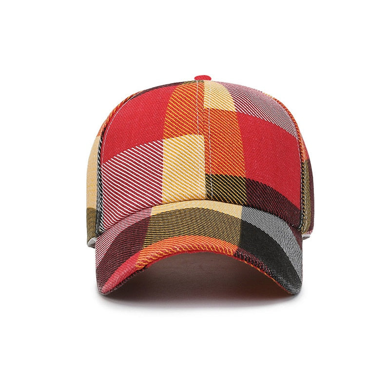 Spring Summer Women Men Plaid Baseball Caps Outdoor Cool Lady Male Sun Cap Hat For Women Men Fashion