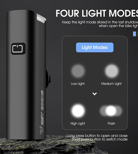 Rechargeable Bike Light 1000 Lumens Type C USB Bicycle Headlight Smart Vibration Induction MTB Road Bike Front Light