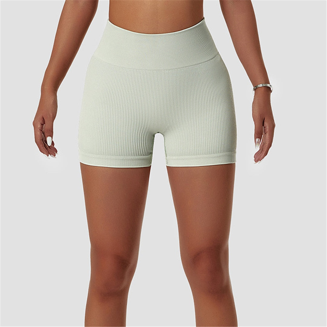 S - XL Seamless Yoga Shorts Gym Running Sports Shorts Butt Lift High Waist Shorts For Women Breathable Fitness Clothing A081S