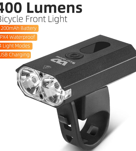 Rechargeable Bicycle Aluminium Front Light Battery Indicator USB Flashlight Double T6 LED 360 Adjustable Support