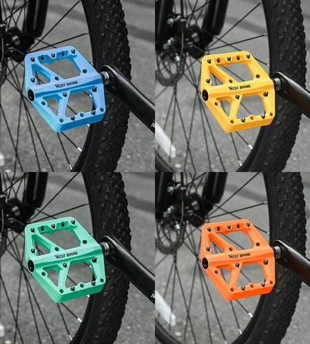 2 Sealed Bearings Bicycle Pedals Nylon Road Bmx Mtb Pedals Ultralight Non-Slip Waterproof Bike Pedals Accessories