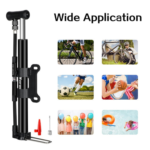 Load image into Gallery viewer, 120PSI High Pressure Bike Foot Pump With Gauge Mini Portable Alloy Pump For Schrader Presta Valve Tire Air Inflator
