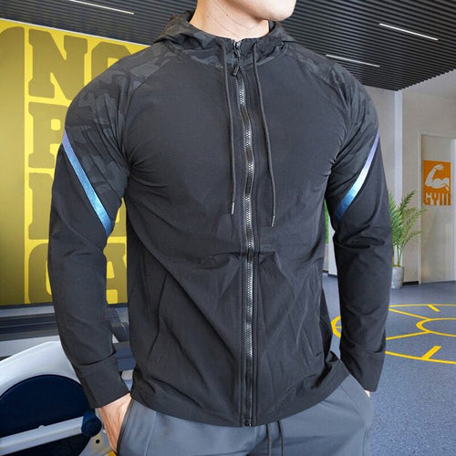 Load image into Gallery viewer, Men Running Sport Hoodies Gym Fitness Long Sleeve Sweatshirt Compression Training Bodybuilding Coat Outdoor Hooded Jacket Tops
