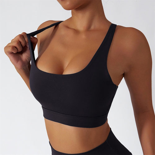 Load image into Gallery viewer, S - XL Sexy Yoga Bra Women Fitness Running Top Vest Sports Underwear Women Shockproof Bra Quick Dry Workout Seamless Tops A086B
