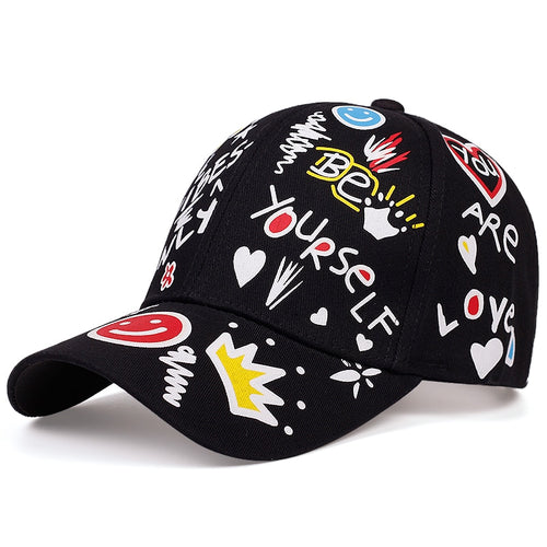 Load image into Gallery viewer, Letter printing graffiti hip hop baseball cap fashion outdoor couple universal wild sun hat sports casual caps dad hats
