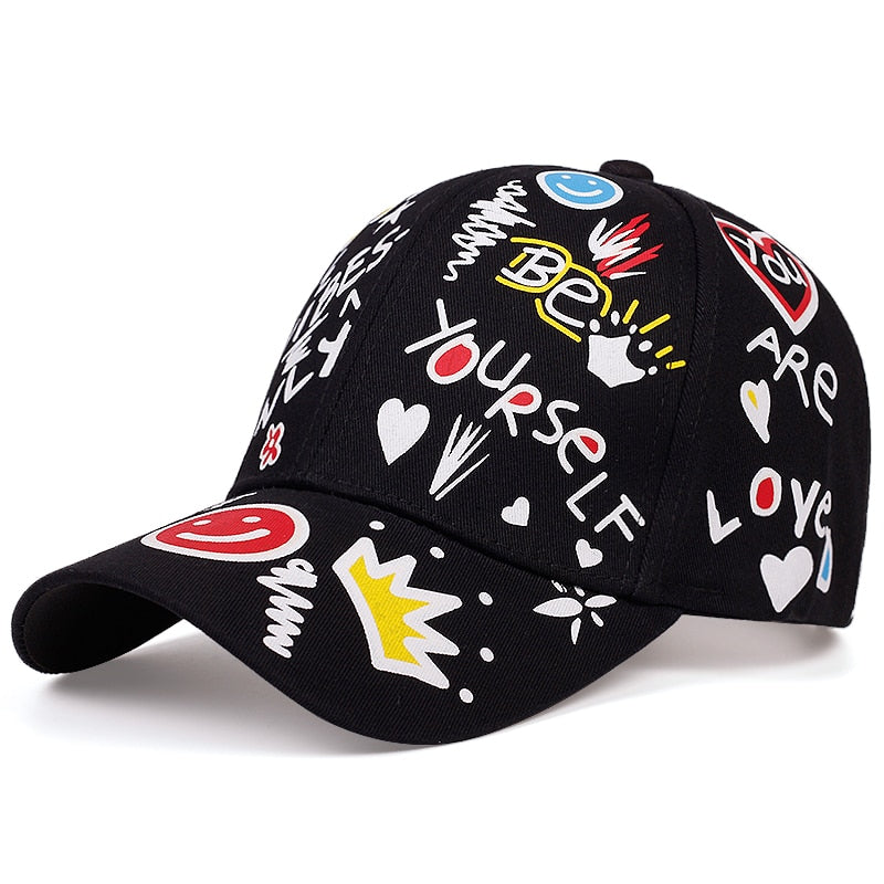 Letter printing graffiti hip hop baseball cap fashion outdoor couple universal wild sun hat sports casual caps dad hats