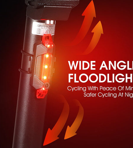 Waterproof Bicycle Rear Light USB Rechargeable LED Tail Light Bike Accessories 4 Mode Cycling Safety Warning Lamp