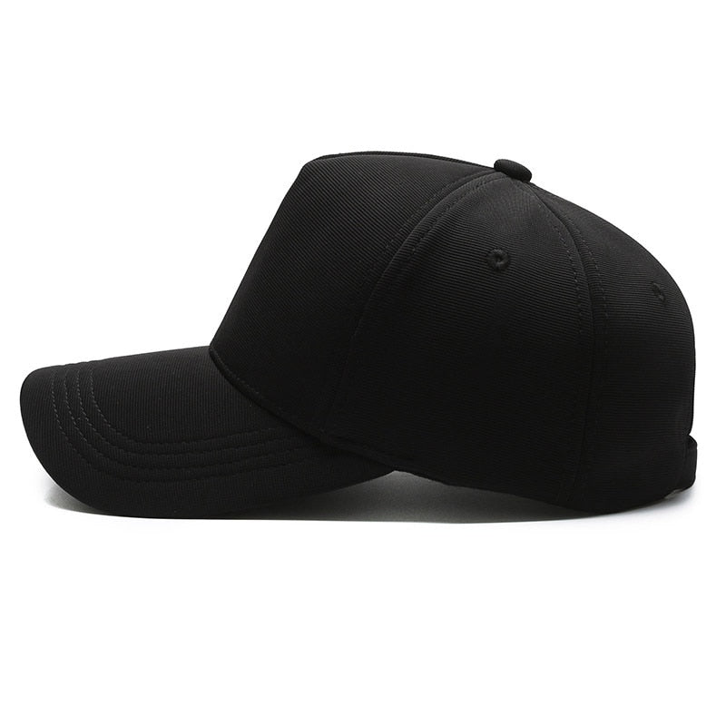 Solid Black Cap Summer Men's Baseball Caps Breathable Fashion Women's Snapback Adjustable Kpop Trucker Hat Golf Cap