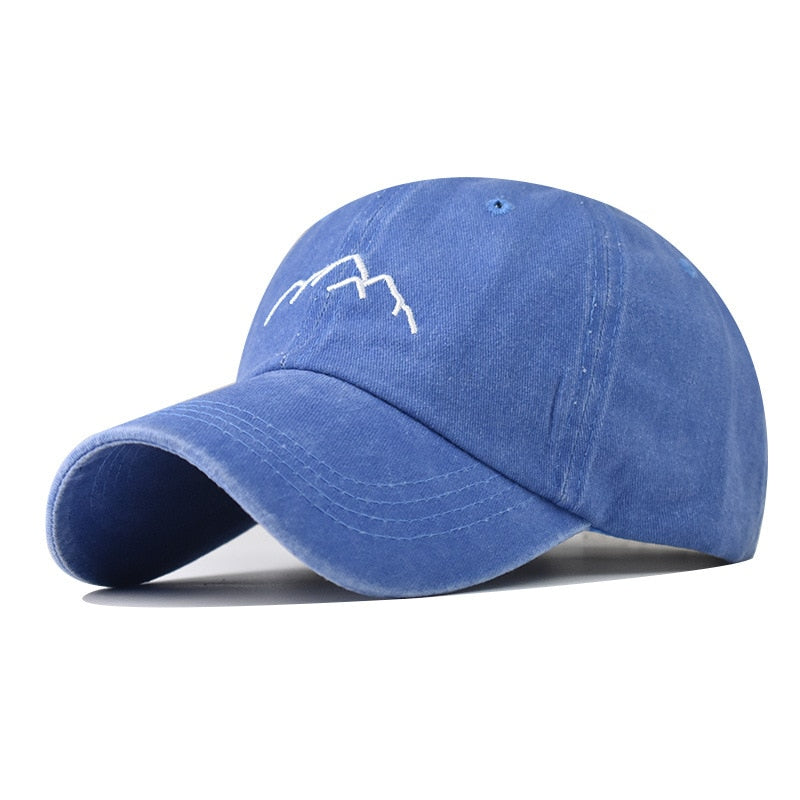 Fashion Outdoor Sport Baseball Caps For Men Women Mountain Range Embroidery Snapback Cap Washed Cotton Dad Hat
