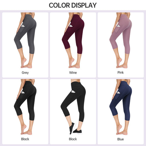 Load image into Gallery viewer, Capri Leggings Women Push Up Calf Length Yoga Pants Gym Running Fitness Sports Woman Tights Girls Active Wear Trousers
