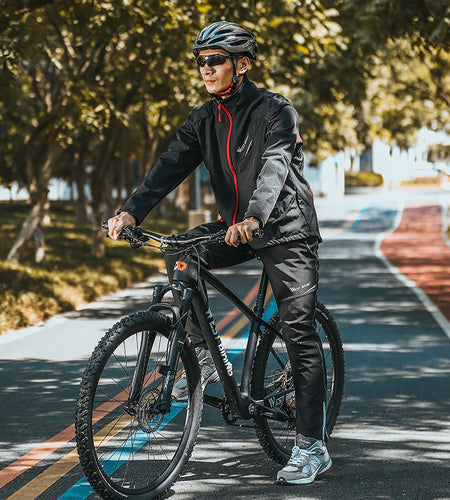 Winter Thermal Cycling Set Bicycle Jacket  Clothes Pants Outdoor Sport Suit Windproof MTB Road Bike Men Sportswear