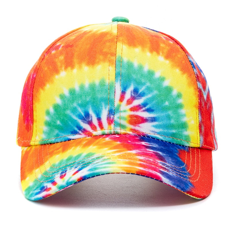 Outdoor Casual Tie Dye Caps For Women Rainbow Colorful Baseball Cap Female Fashion Streetwear Summer Hat