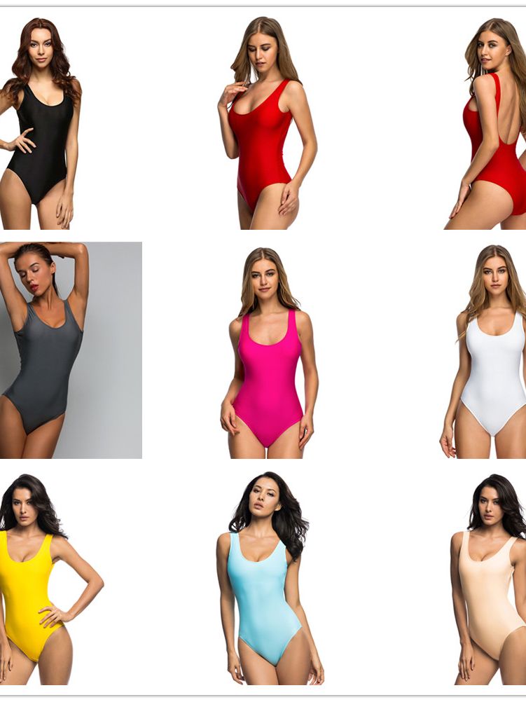 Sexy Red Plus Size Large Size Swimwear Female One Piece Swimsuit Women Bather Bathing Suit Swim Backless Monokini V128R