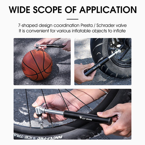 Load image into Gallery viewer, 300psi High Pressure Bike Pump Portable MTB Road Bicycle Hand Air Pump Schrader Presta Valve Cycling Tire Inflator
