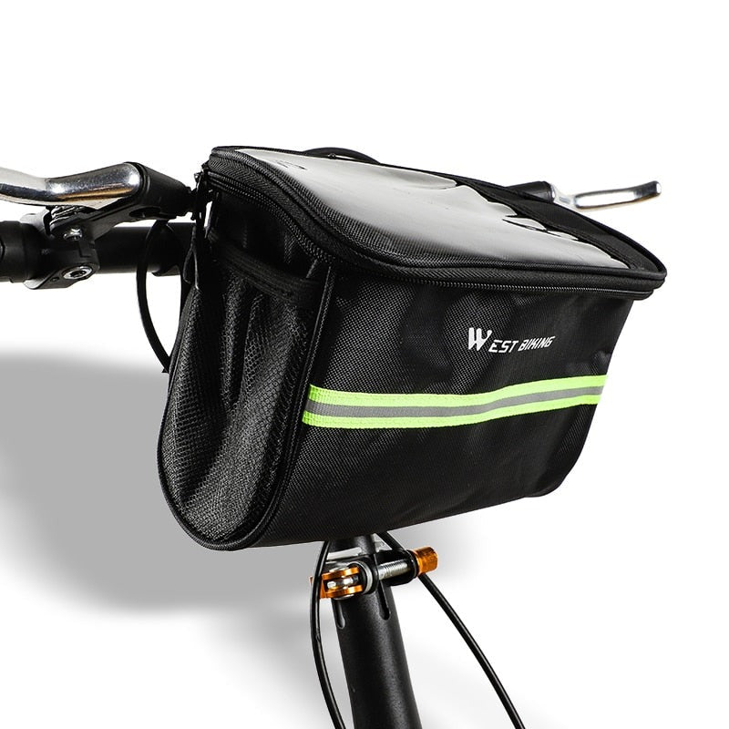 Cycling Bike Bag Bicycle Front Bag Reflective MTB Bike Cycling Basket Pannier Frame Tube Cycling Front Handlebar Bag