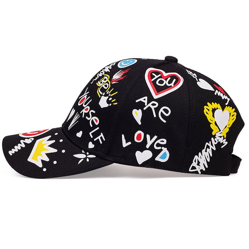 Load image into Gallery viewer, Letter printing graffiti hip hop baseball cap fashion outdoor couple universal wild sun hat sports casual caps dad hats
