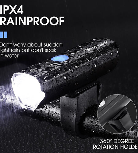 Bicycle Headlights T6 LED USB Bike Front Light Rechargeable 1600mAh Lithium Battery MTB Aluminium Alloy Flashlights