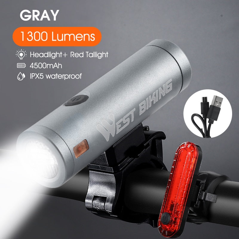1000LM Bike Light Front Rear Lamp USB Rechargeable LED 4000mAh Bicycle Light Waterproof Headlight Bike Accessories