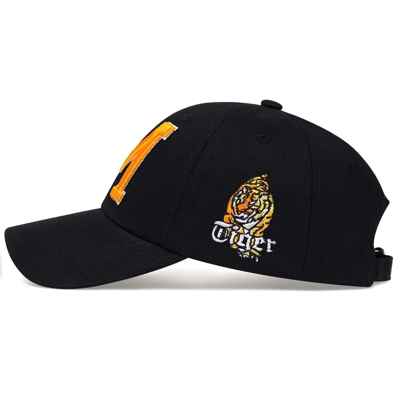 New Fashion Baseball Cap Cotton Snapback Hat Sun hat Spring Summer M Letter embroidery Dad Hats Hip Hop Tiger Caps For Men Women