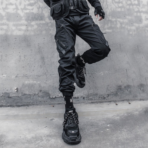 Load image into Gallery viewer, Hip Hop Cargo Pants Autumn Tactical Functional Pockets Joggers Trousers for Men Elastic Waist Fahsion Harem Pants
