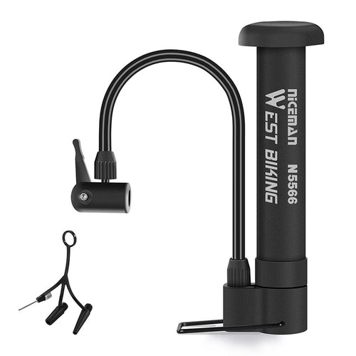 Load image into Gallery viewer, MINI Bike Pump MTB Tire Inflator With Extension Hose Schrader Air Valve Portable Floor Pump Balloon Ball Inflator
