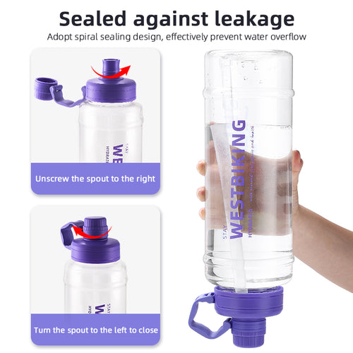 Load image into Gallery viewer, 2 Liter Transparent Sport Water Bottle Portable MTB Road Bike Bottle Cycling Running Gym Fitness 2L Straw Bottle
