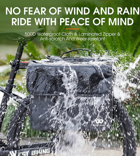 Waterproof Bike Panniers Bag 36L Large Capacity Bicycle Trunk Bag Luggage Carrier MTB Rear Rack Bags For Travel