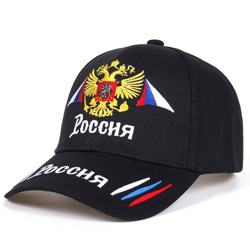 Russian Baseball Cap Cotton snapback Caps Gold double-headed eagle embroidery Adjustable Hip Hop Hat Sun Hats Trucker Hats