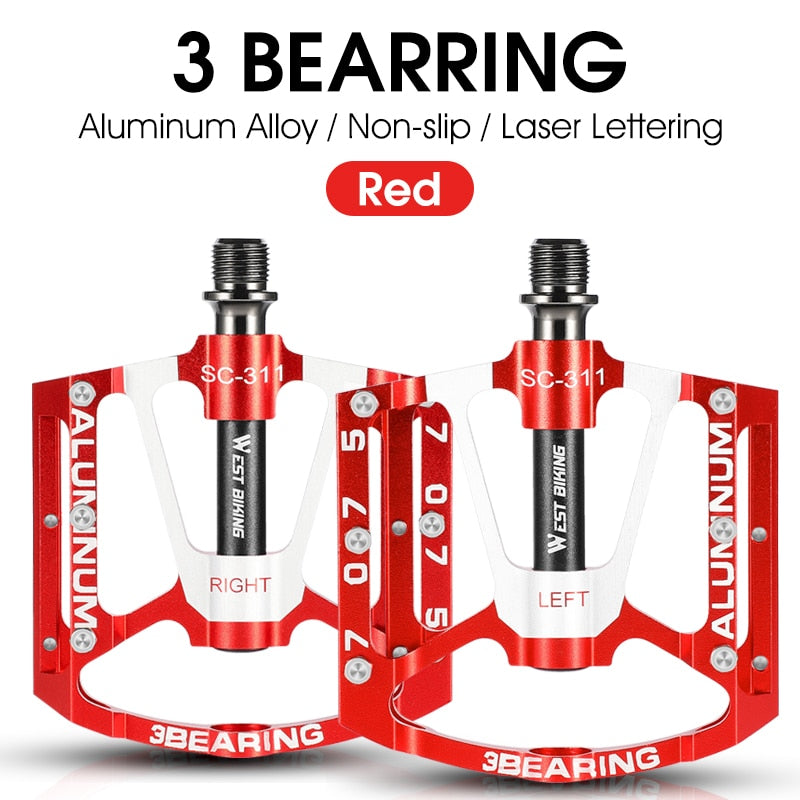 3 Bearings Bicycle Pedals Durable Aluminum Alloy MTB Mountain Road BMX Bike Pedal Anti-slip Flat Cycling Accessories