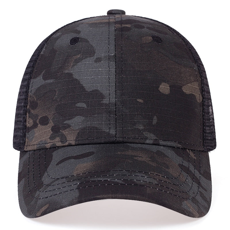 Mesh Summer Sun Hat Caps for Men Women Adjustable Baseball Cap Men Trucker Hats Camouflage Jungle Tactical Hats