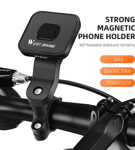 Strong Magnetic Bicycle Phone Holder  360° Adjustable Smartphone Mobile Stand Electric Bike Motorcycle Scooter Cell GPS Support