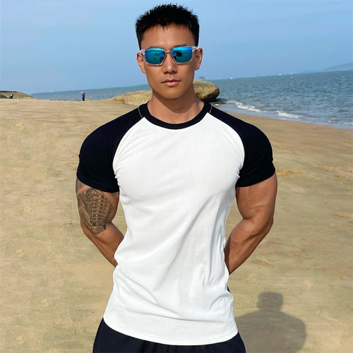 Load image into Gallery viewer, Summer Fitness Training T-shirt Men Casual Short Sleeve Shirt Male Gym Bodybuilding Skinny Tees Tops Running Sport Clothing
