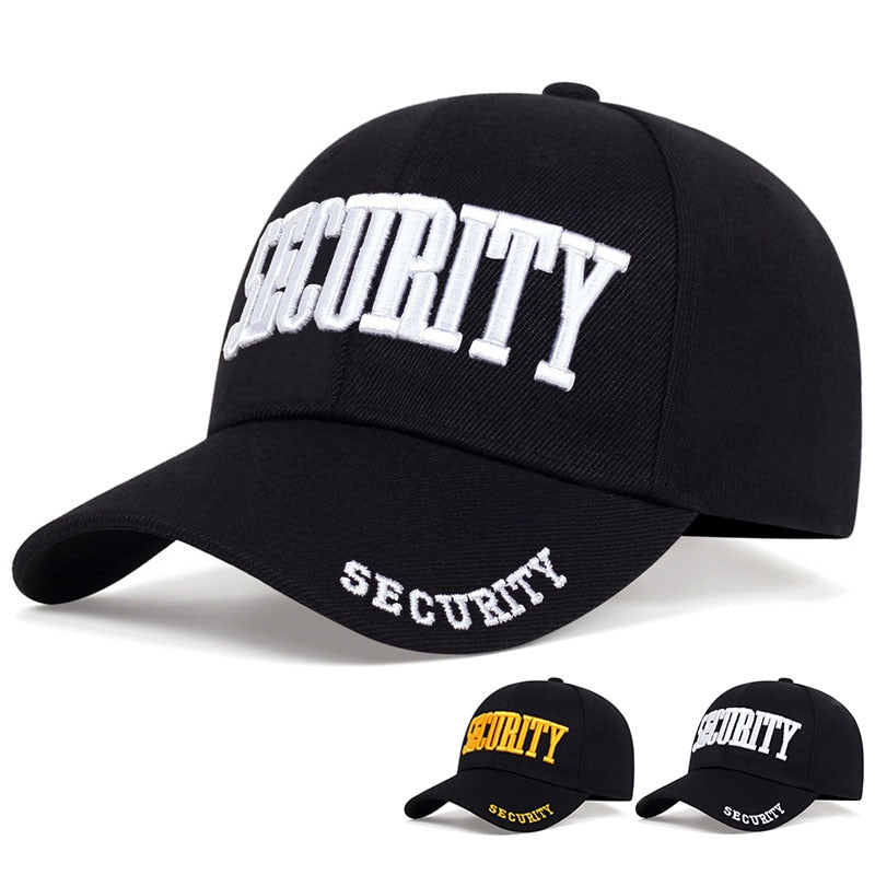 SECURITY Letter Embroidery Baseball Cap USA Men Dad Hat Cotton Adjustable Snapback Hats adult Male Hip hop Trucker Caps Gorras