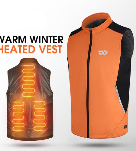 Winter Heated Vest Men Women Sportswear USB Heated Jacket Motorcycle Cycling Thermal Hunting Camping Clothing M-2XL