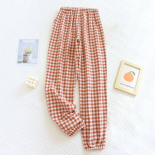 Load image into Gallery viewer, Women&#39;s Pajamas Pants Plaid Print Sleepwear Cotton Bottoms Casual Leisure Homewear Comfortable Simple Petite Femme
