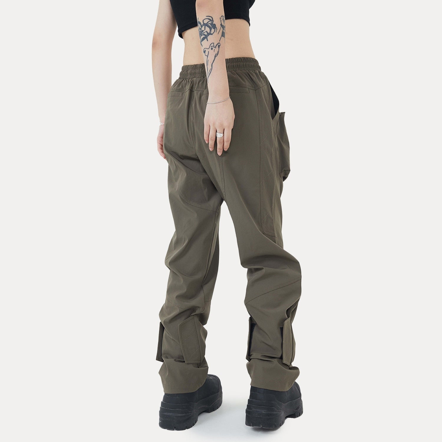 Hip Hop Cargo Pants Autumn Functional Multi Pockets Joggers Trousers for Men Women Elastic Waist Fashion Pant