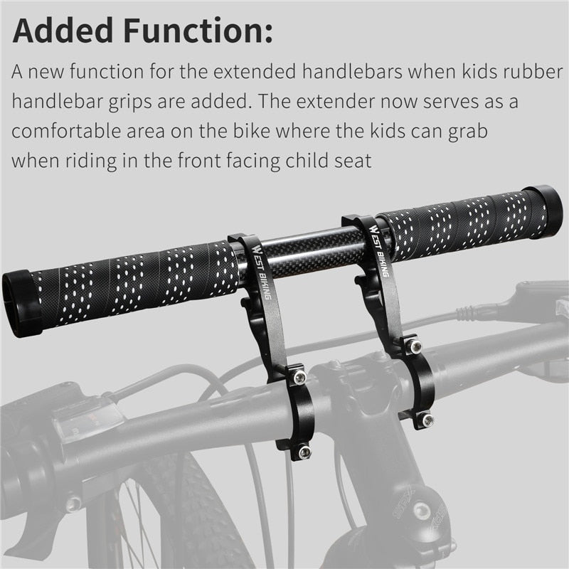 MTB Carbon Handlebar Extender Road Bike Integrated Handle Aluminium Extension Bar Bike Computer Light Phone Stand