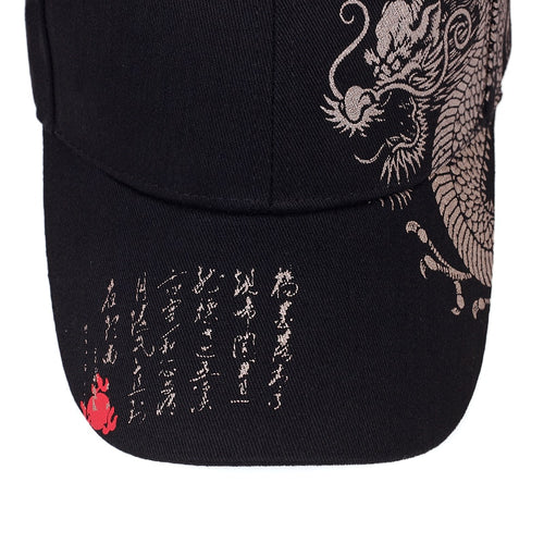 Load image into Gallery viewer, Unisex Baseball Cap Black Adjustable Chinese Style Cap Dragon Print Casual Snapback hats Bone Hip Hop Hat sun hats gorras
