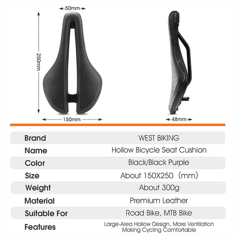 MTB Road Bike Saddle Hollow Soft Comfortable Breathable Seat With Warning Taillight USB Road Bicycle Cycling Saddles